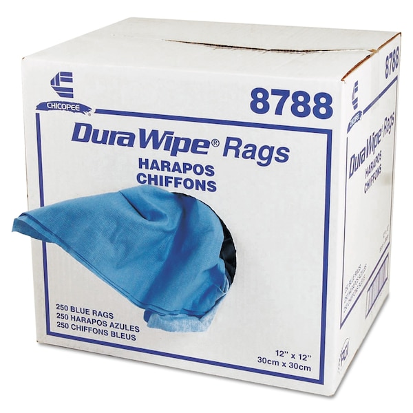 Chix DuraWipe General Purpose Towels, 12 x 12, Blue, PK250 - 8788