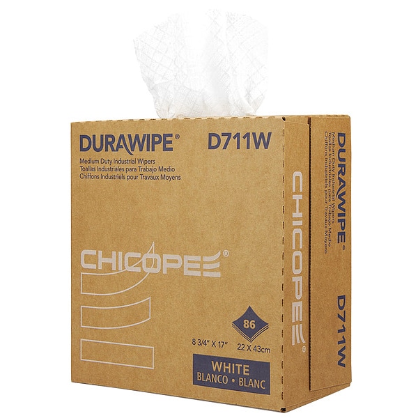 Durawipe Durawipe 700 Wiper, Pop-Up, White, PK12 - D711W