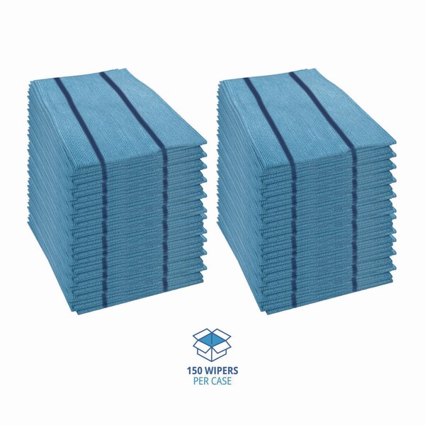 Boardwalk Antimicrobial Foodservice Wipers, 1-Ply, 12 x 21, Blue, 150PK - 3283