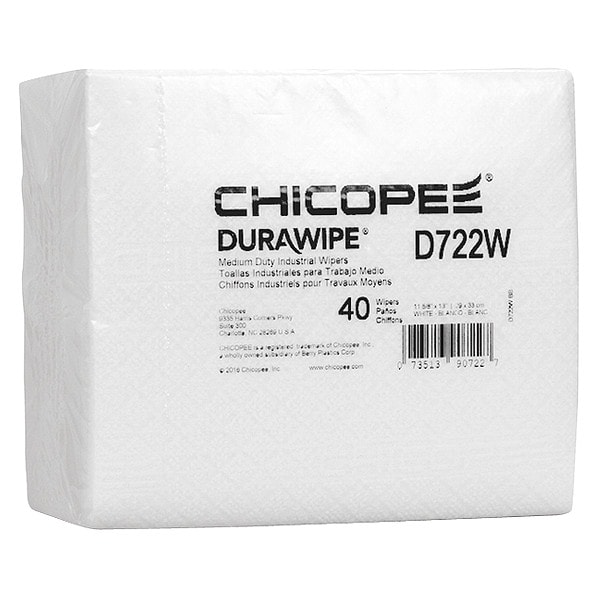 Durawipe Durawipe 700 Wiper, Quarter Fold, Wht, PK24 - D722W