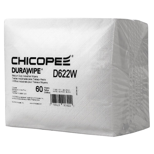 Durawipe Durawipe 600 Wiper, Quarter Fold, Wht, PK16 - D622W