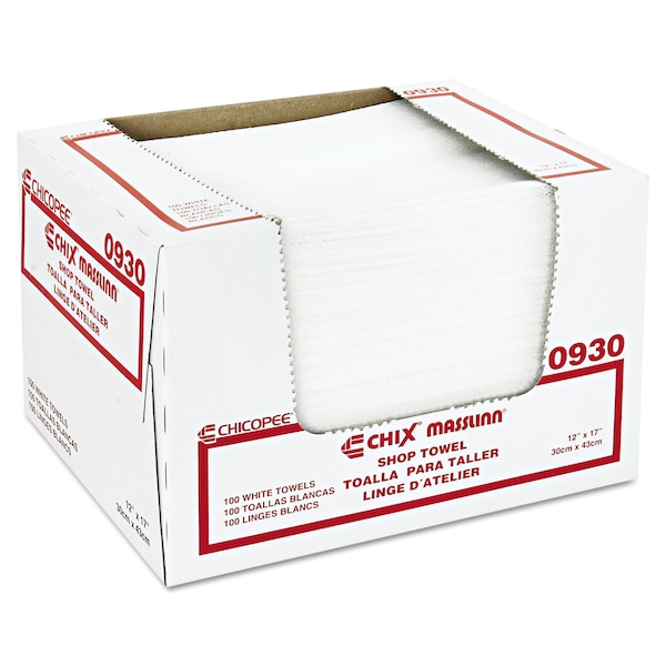 Chix Masslinn Shop Towels, 12 x 17, White, PK1200 - CHI 0930