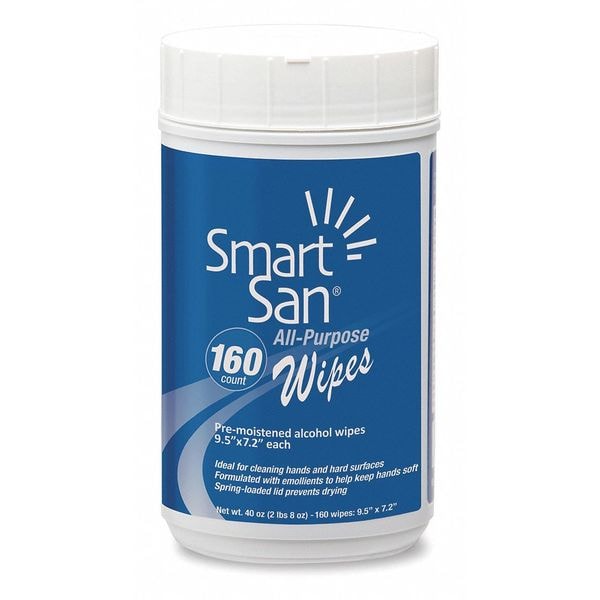 Best Sanitizers Smart-San All Purpose Wipes, 160 Count - SMAW006