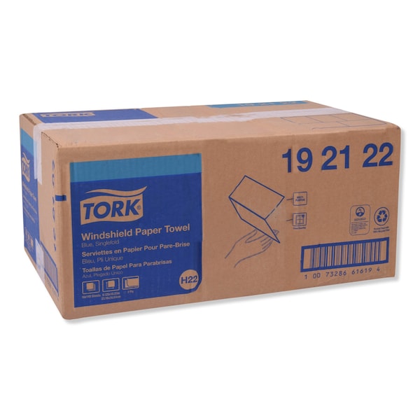 Tork Tork Folded Windshield Paper Towel Blue H22, Extra Absorbent, 16 x 140 Towels, 192122 - 192122
