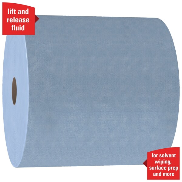 Kimberly-Clark Professional WypAll Power Clean X90 Ultra Duty Cloths (12889), Wipes Jumbo Roll, Blue Denim, 1 Roll /Case - 12889