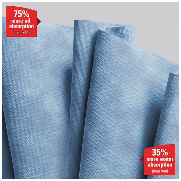 Kimberly-Clark Professional WypAll Power Clean X90 Ultra Duty Cloths (12889), Wipes Jumbo Roll, Blue Denim, 1 Roll /Case - 12889