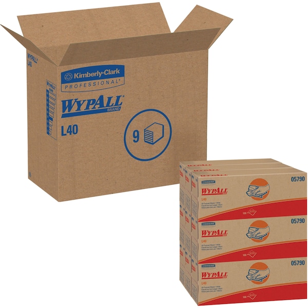 Kimberly-Clark Professional WypAll L40 Disposable Towels 05790 Pop-Up White 9 100 - 05790