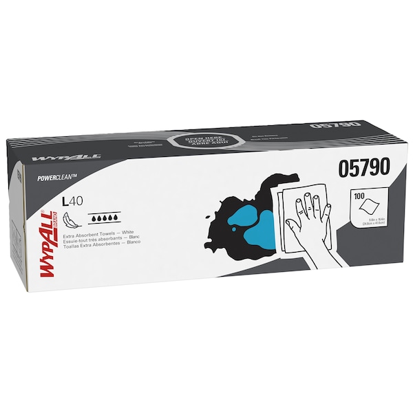Kimberly-Clark Professional WypAll L40 Disposable Towels 05790 Pop-Up White 9 100 - 05790