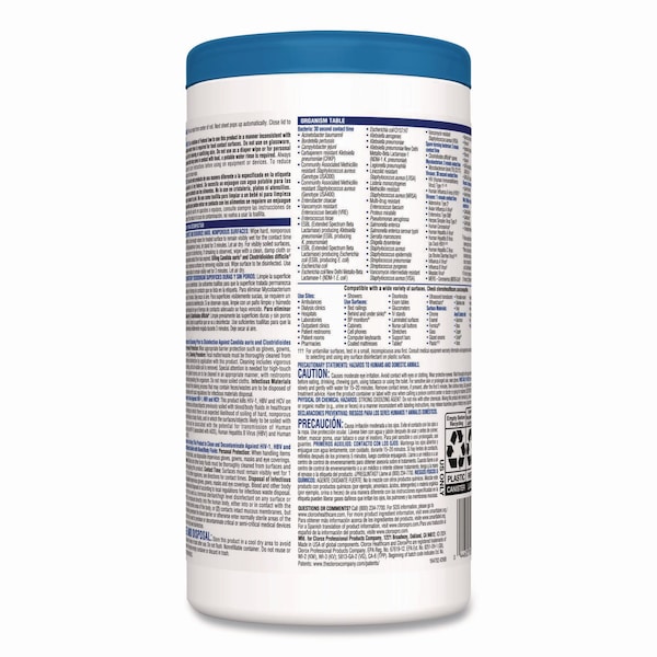 Clorox Bleach Germicidal Wipes, 6 x 5, Unscented, 150/Canister, PK6 - CLO 30577