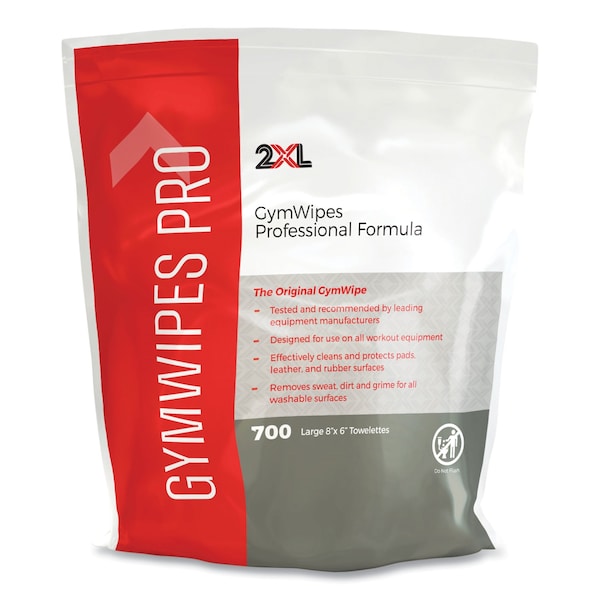 2Xl Gym Wipes Professional, 6 x 8, Unscented, 700/PK, PK4 - TXL L38