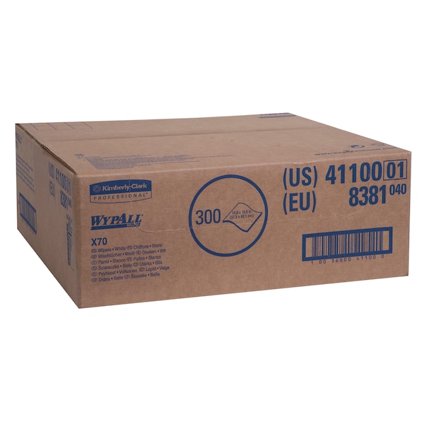 Kimberly-Clark Professional WypAll Power Clean X70 Medium Duty Cloths (41100), Flat Sheet Box, Long Lasting, White, 1 Box - 41100