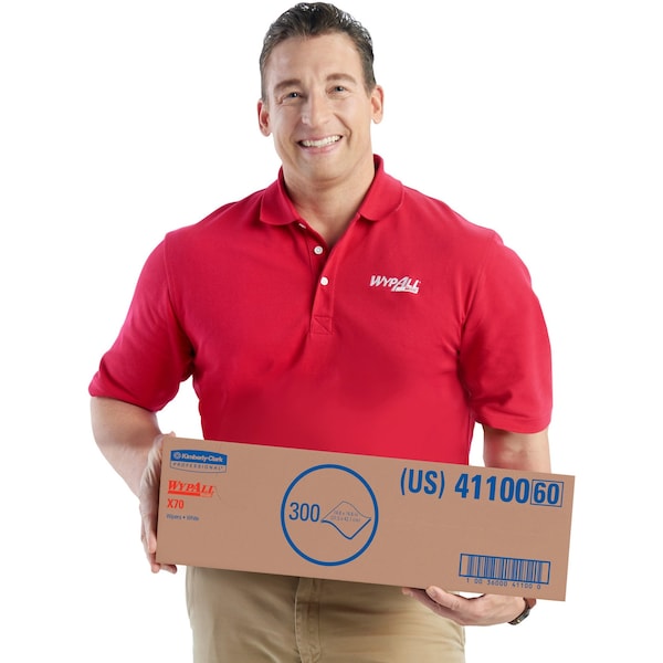Kimberly-Clark Professional WypAll Power Clean X70 Medium Duty Cloths (41100), Flat Sheet Box, Long Lasting, White, 1 Box - 41100