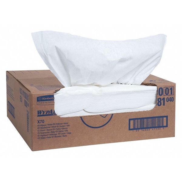 Kimberly-Clark Professional WypAll Power Clean X70 Medium Duty Cloths (41100), Flat Sheet Box, Long Lasting, White, 1 Box - 41100