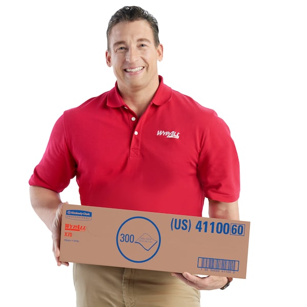 Kimberly-Clark Professional WypAll Power Clean X70 Medium Duty Cloths (41100), Flat Sheet Box, Long Lasting, White, 1 Box - 41100