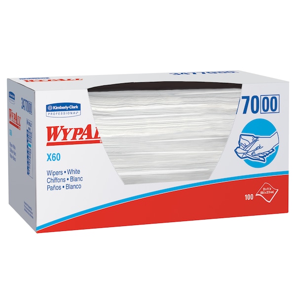 Kimberly-Clark Professional WypAll General Clean X60 Multi-Task Cleaning Cloths (34770), Quarterfold Washcloths, White - 34770