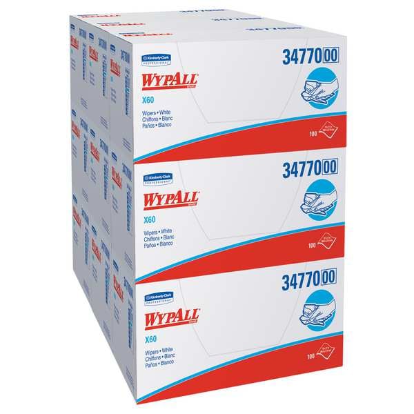 Kimberly-Clark Professional WypAll General Clean X60 Multi-Task Cleaning Cloths (34770), Quarterfold Washcloths, White - 34770