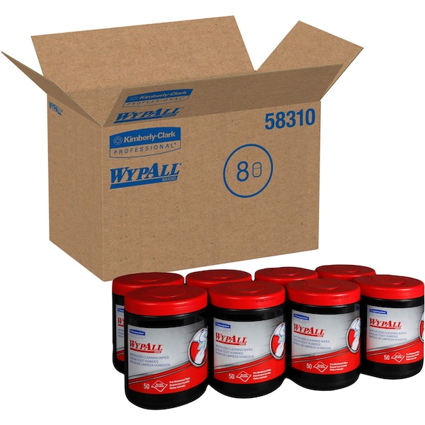 Kimberly-Clark Professional WypAll PowerClean ProScrub Heavy Duty Wet Towels (58310), Dual Action Cleaning, 9.5" x 12", Canister - 58310