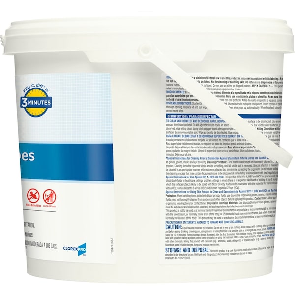 Clorox Germicidal Disinfecting Wipes, 12 x 12", 2 Pack, 110 Wipes/ Pack - 30358