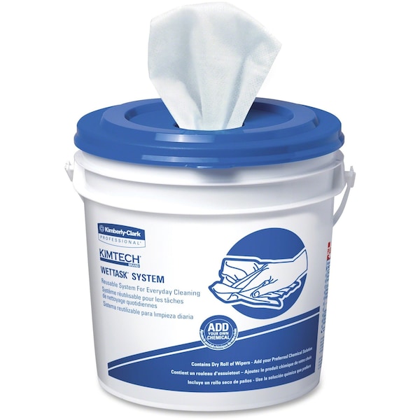 Kimtech WypAll Critical Clean WetTask Wipers for Bleach, Disinfectants, and Sanitizers, Center-Pull, Bucket - 06411