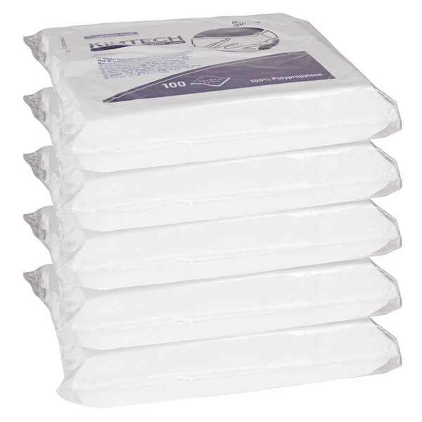 Kimberly-Clark Professional W4 Dry Cleanroom Wipes (33330), Double Bag, White, 12" x 12", Disposable, 100 Wipes/Pck, 5 Pcks/Case - 33330