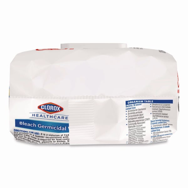Clorox Bleach Germicidal Wipes, 6.75 x 9, Unscented, 100 Wipes, 6PK - 32621