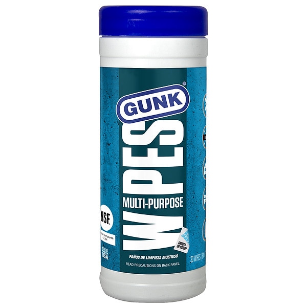 Gunk Cleaning Wipes, 30 ct, Canister, Citrus - MPDW30