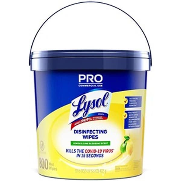 Fast Fans Lemon Bucket Disinfectant Wipes, 800PK - FA3761336