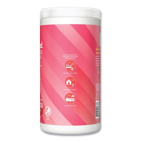 Method All Purpose Cleaning Wipes, 1 Ply, Pink Grapefruit, White, 70 Wipes, 6PK - 338527