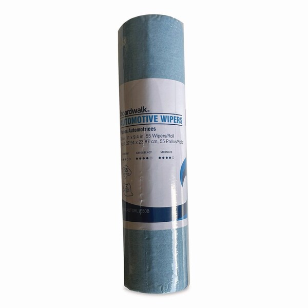 Boardwalk Automotive Wiper Rolls, 9.4 x 11, Blue, 55 Wipers, 30PK - AUTORL1650B