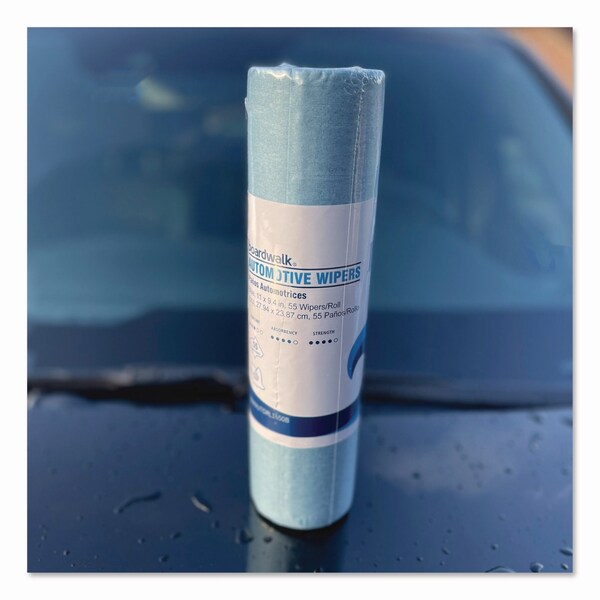 Boardwalk Automotive Wiper Rolls, 9.4 x 11, Blue, 55 Wipers, 30PK - AUTORL1650B
