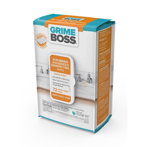 Grime Boss Fiber Blend Scrubbing Household Disinfecting Wipes 8 in. W X 9.5 in. L 72 pk - M938S72