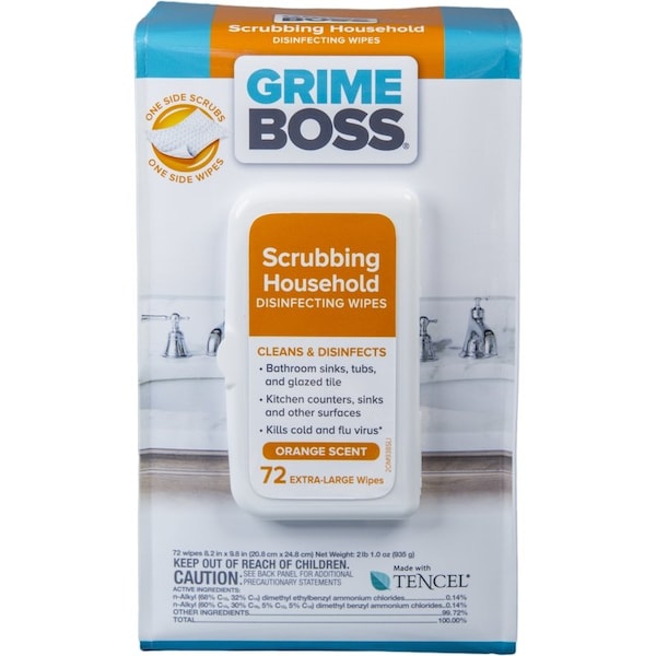 Grime Boss Fiber Blend Scrubbing Household Disinfecting Wipes 8 in. W X 9.5 in. L 72 pk - M938S72