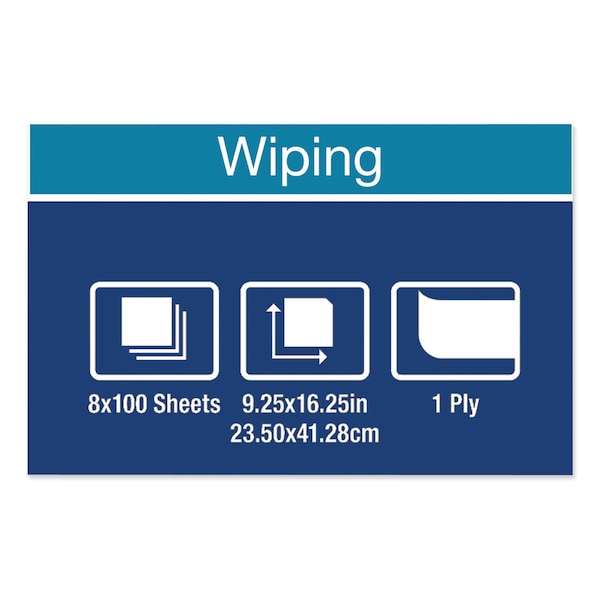 Tork Tork Paper Wiper Plus White W24, Pop-Up Box, 8 x 100 Sheets, 192127 - 192127