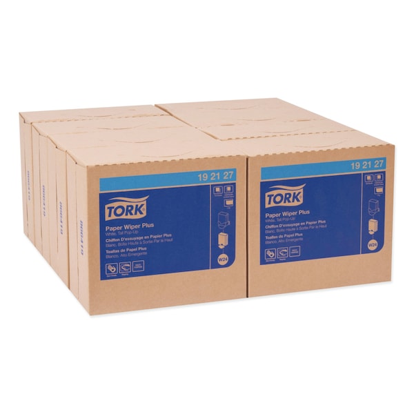 Tork Tork Paper Wiper Plus White W24, Pop-Up Box, 8 x 100 Sheets, 192127 - 192127