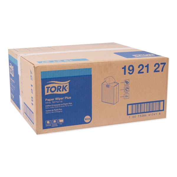 Tork Tork Paper Wiper Plus White W24, Pop-Up Box, 8 x 100 Sheets, 192127 - 192127
