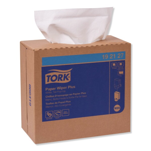 Tork Tork Paper Wiper Plus White W24, Pop-Up Box, 8 x 100 Sheets, 192127 - 192127