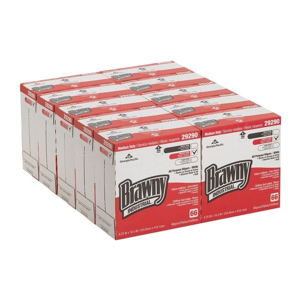 Georgia-Pacific Disposable Wipes, 9-1/4" x 16-3/4", 10 Pack, 66 Sheets/ Pack - 29290/03