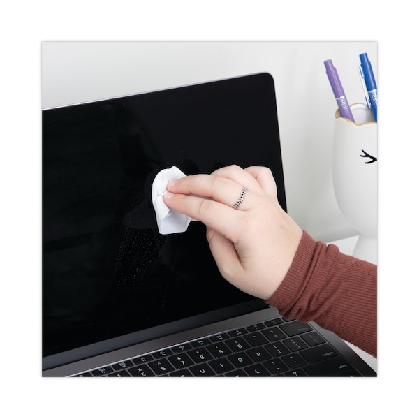 Read Right AllScreen Cleaning Kit with (1) 6 x 6 Microfiber Cloth, (50) 4 x 5 Wipes, Unscented, White - RR15039