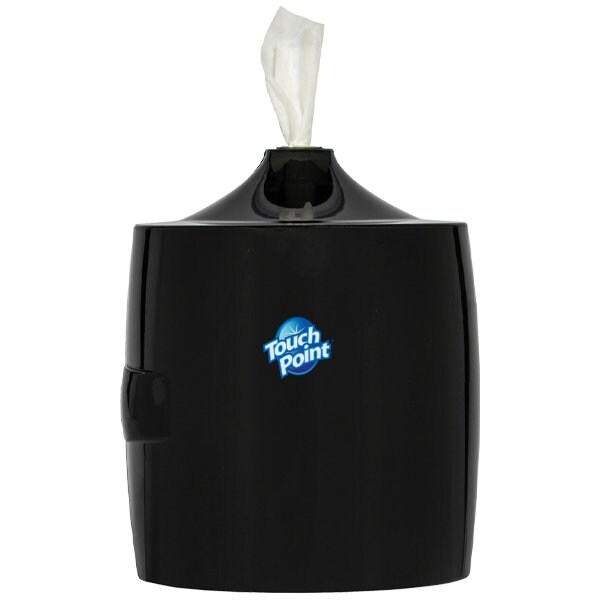 Touch Point Wipes TP Wall Mount Dispenser for Disposable Wipes- Large Roll, HD Plastic, Water Resistant, Pop-Up, Black - C9WALLS