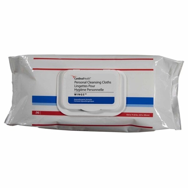 Cardinal Health Wings Personal Cleansing Wipe Soft Pack Scented, 8.6 X 11.8 Inch, 768PK - 5399S