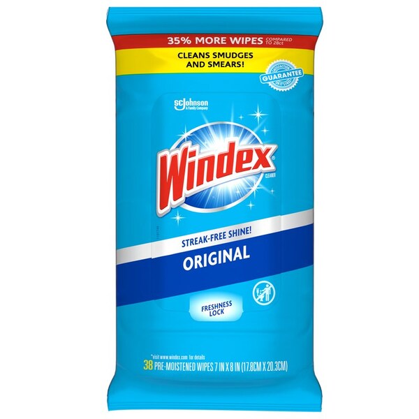 Windex Windex Original Scent Glass Cleaner 38 pk Wipes - 00296