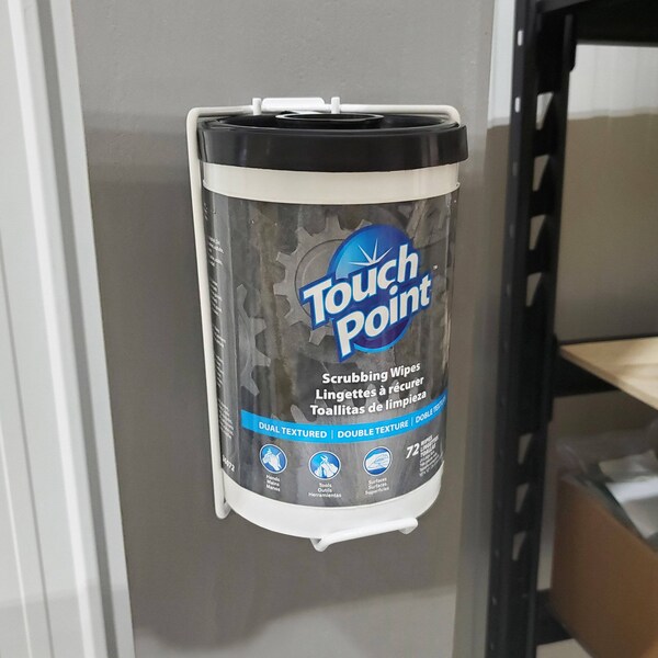 Touch Point Wipes TP Canister Wall Bracket for Wipe Dispensing, Turns Large Canister into a Wall Dispenser - C9BKT