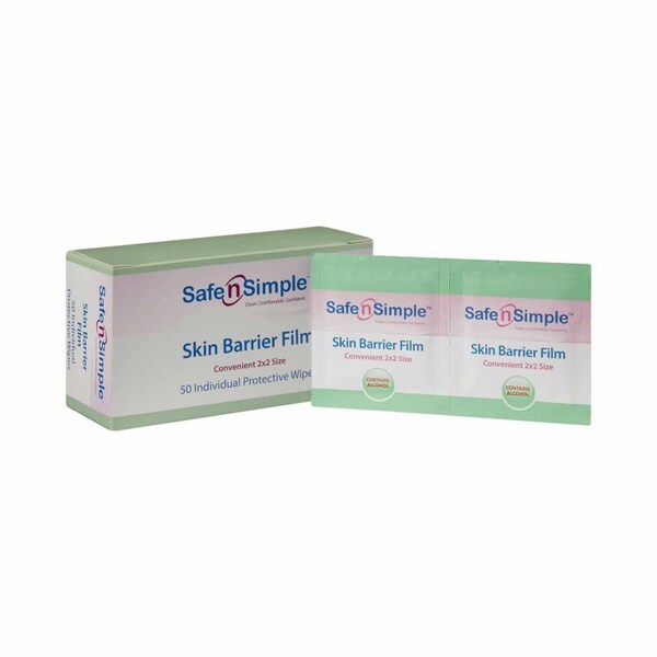 Safe N Simple Skin Barrier Wipe 43%, 20% Strength Isopropyl Alcohol, Butyl Ester of PVM/MA , 50PK - SNS81850