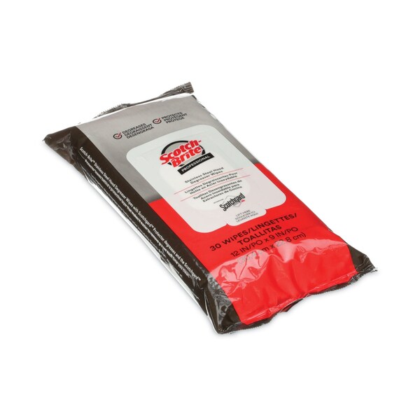Scotch-Brite Stainless Steel Hood Degreaser Wipes, 9 x 12, Unscented, 30 Wipes, 6PK - 7100233381
