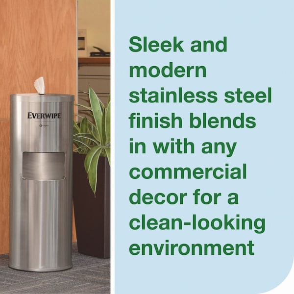 Tork Stainless Steel Wet Wipe Stand, 15 x 15 x 37.25, Stainless Steel - 192853
