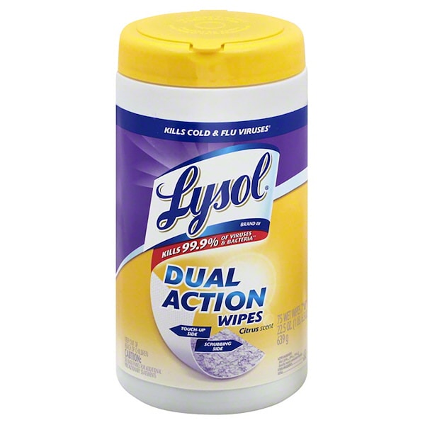 Lysol Lysol Dual Action Fiber Weave Antibacterial Wipes 75 pk - 1920081700