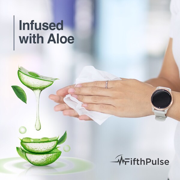 Fifthpulse Premoisten Disposable Washcloths, Alcohol Free, Aloe and Lanolin, 40 Pack Wipes, 40PK - FMN100537