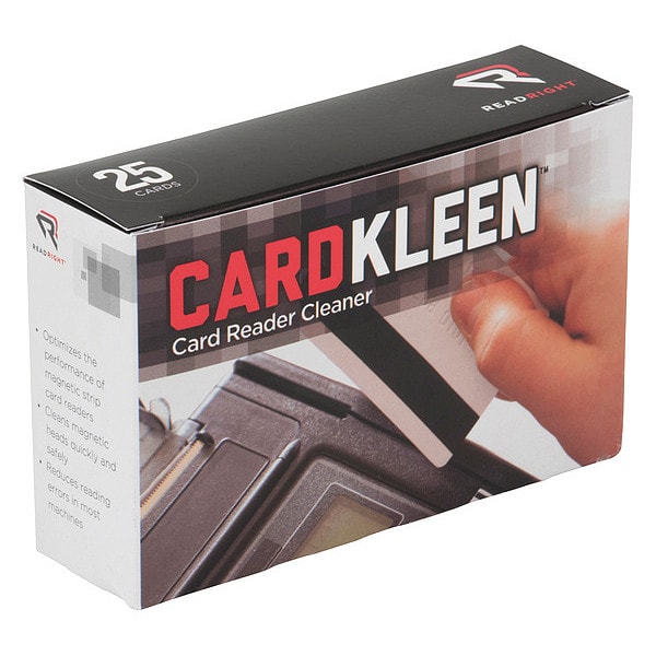 Read Right CardKleen Presaturated Magnetic Head Cleaning Cards, 3 3/8" x 2 1/8", PK25 - REARR1222