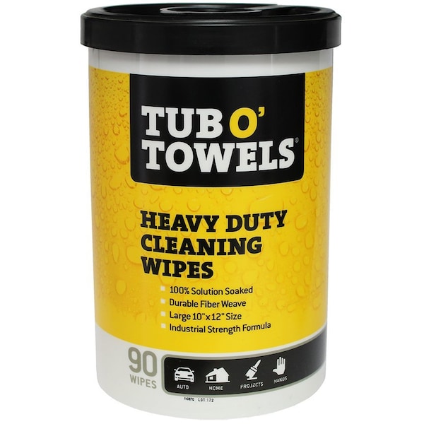 The Brush Man Tub O’Towels Cleaning Wipes (90 Wipes/Disp), 6PK - CITRA-TOWELS