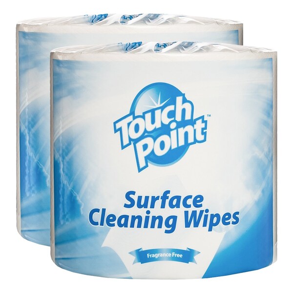 Touch Point Wipes TP Facility Cleaning Wipes- Alcohol-Free All-Purpose, 2 Rolls x 900 Wipes, 8in.x6in., 2PK - WE900TP-CS